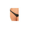 Tanga ouvert noir grande taille avec pièces dentelle sur les fesses 
